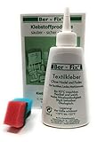 Ber-Fix® Stoffkleber Textilkleber waschmaschinenfest transparent kochfest bis 95° - Textilkleber für Stoffe 150g