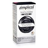 simplicol Textilfarbe intensiv (18 Farben), Samt Schwarz 1818: Einfaches Färben in der Waschmaschine, All-in-1 Komplettpackung