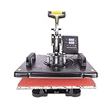 CREWORKS 5 in 1 Hitzepresse Heißpresse Heat Press Machine 38x30cm Transferpresse Tassenpresse Textilpresse Mulitifunktional Sublimation Wärmepresse Maschine 360 Grad für T-Shirts Becher Platten Kappe