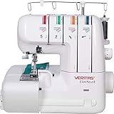 VERITAS Elastica - vielseitige Overlock Nähmaschine für perfekte 2, 3 oder 4-Faden-Nähte zum Nähen, Säumen und Schneiden in einem Arbeitsgang