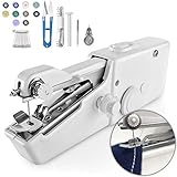 Aribest 29 pcs Mini Nähmaschine, Elektrische Schnellstichwerkzeug, Handliche Tragbare Nähmaschine, für Stoff Kleidung, Denim, Leinwand, Leder, DIY