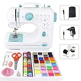 Leogreen - Nähmaschine mit Näh-Set, Nähmaschine Mini Elektrische Nähen Maschine 12 Nähprogramme Fußpedal Haushalt Nähen Werkzeug für Anfänger Kinder DIY Begeisterte