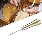 Zunate Kupfer-Stiel 3 Nadeln Nähahle Stitcher Hand Repair Tool Kit,Profi Nähahle Kupfer-Stiel Nadeln Handnähwerkzeug,für DIY Nähen und Reparieren von Leder, Schuhen, Taschen usw