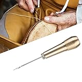 Zunate Kupfer-Stiel 3 Nadeln Nähahle Stitcher Hand Repair Tool Kit,Profi Nähahle Kupfer-Stiel Nadeln Handnähwerkzeug,für DIY Nähen und Reparieren von Leder, Schuhen, Taschen usw