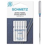 SCHMETZ Nähmaschinennadeln | 5 Jeans-Nadeln | 130/705 H-J | Nadeldicke: 100/16 | auf Allen gängigen Haushaltsnähmaschinen einsetzbar | geeignet für das Verarbeiten von Jeans und ähnlichen Stoffen